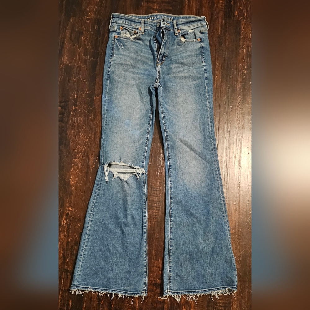 American Eagle Outfitters Distressed Flare Jeans